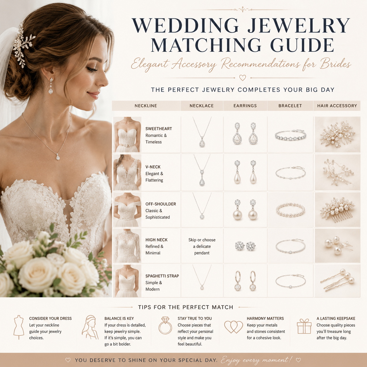Wedding Jewelry Matching Guide: Elegant Accessory Recommendations for Brides
