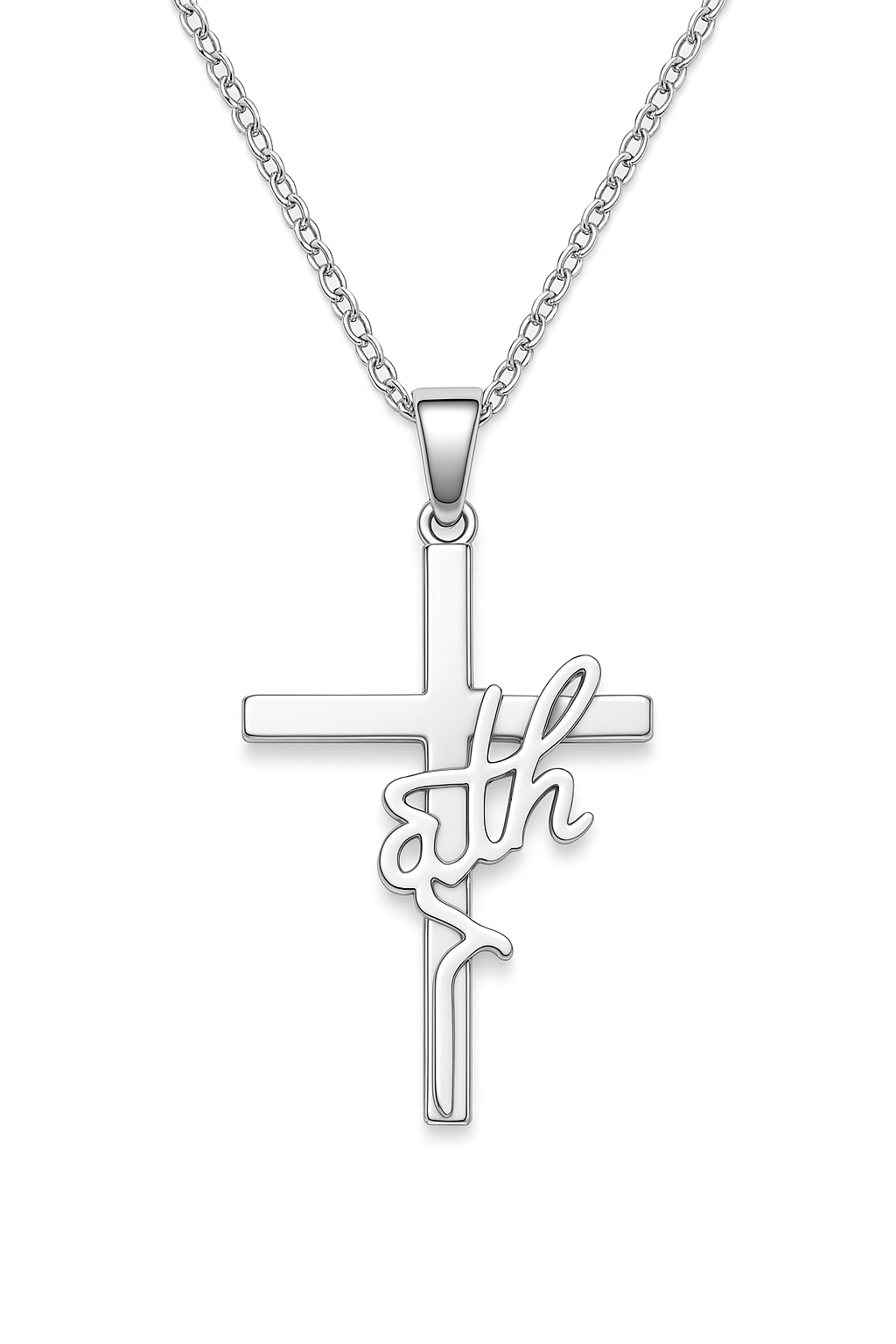 Minimalist Faith Cross Pendant Necklace – Sterling Silver or Gold Plated