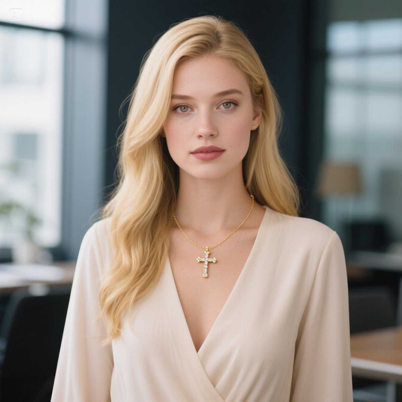 Elegant Gold Cross Charm Necklace for Women - Cubic Zirconia Beaded Chain, Classic Jewelry