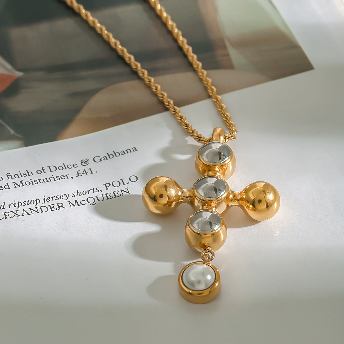 Huge Gold Cross Necklace with Large Pendant