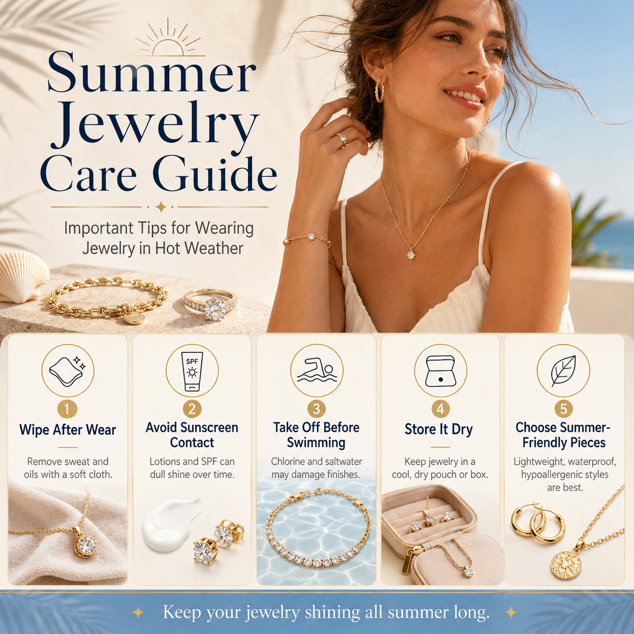 Summer Jewelry Care Guide: Important Tips for Wearing Jewelry in Hot Weather