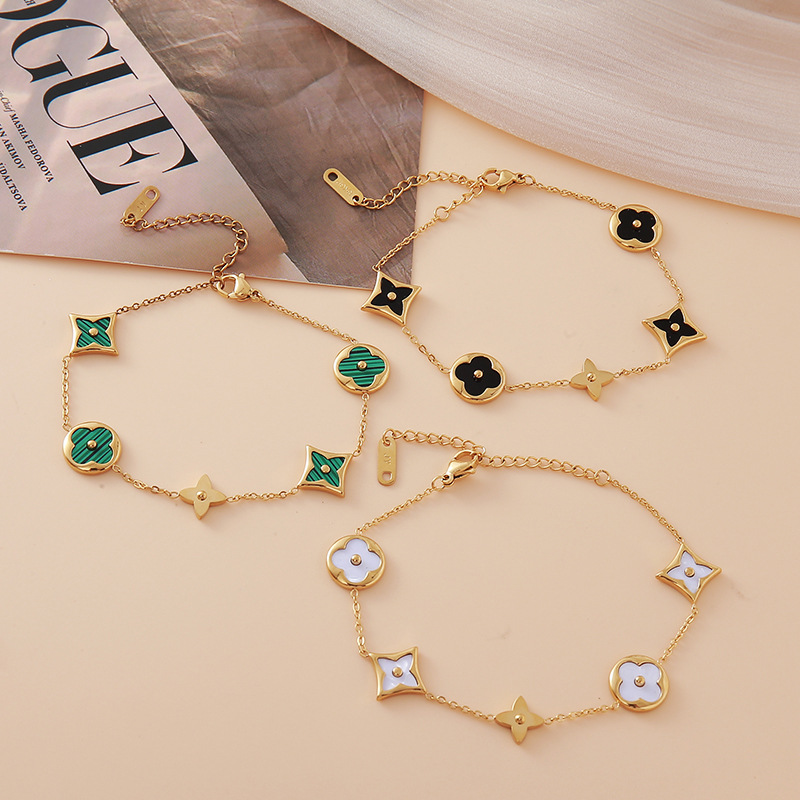 Trendy Enamel Flower Charm Bracelets – Bulk Jewelry Supplies for Wholesale