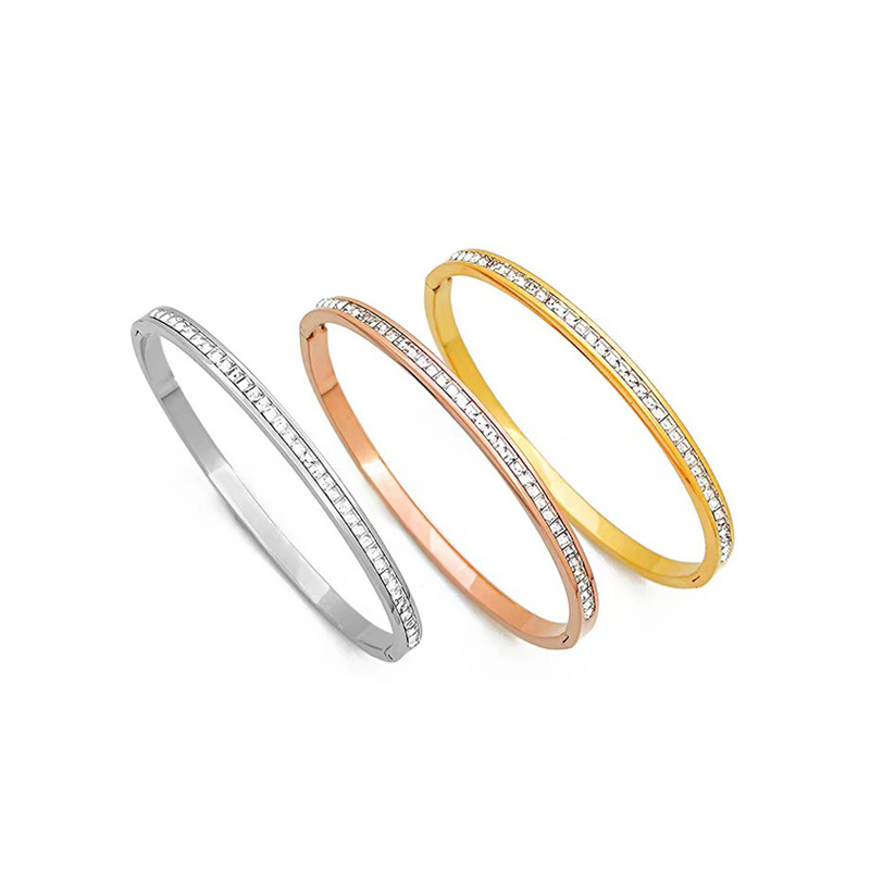 Elegant Crystal Bangle Bracelet – Gold, Silver & Rose Gold | China Jewelry Manufacturer