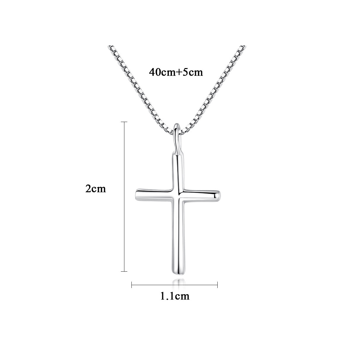 Minimalist Silver Horizontal Cross Necklace for Women
