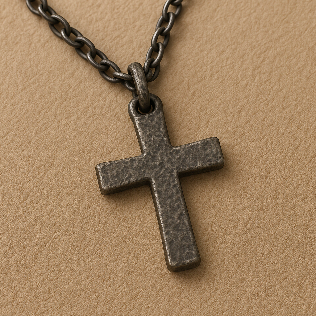 Men's Rustic Rugged Cross Necklace – Durable Cross Pendant