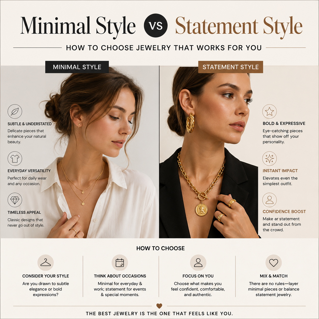 Minimal Style vs Statement Style: How to Choose Jewelry That Works for You