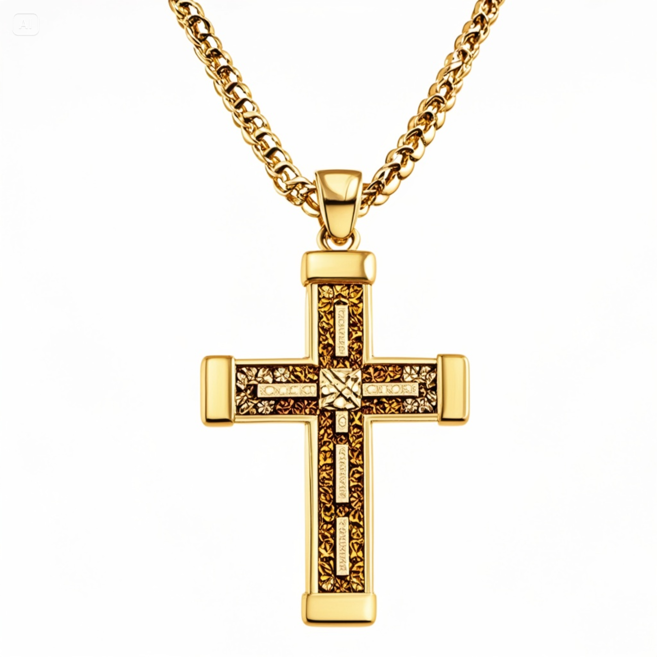 Iced Out Gold Rapper Cross Necklace – Hip Hop Statement Pendant Chain