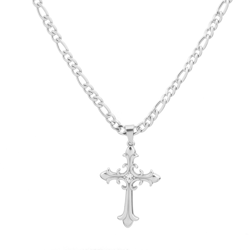 Jesus Hollow-Cut Religious Gold Cross Necklace for Men | Christian Statement Jewelry