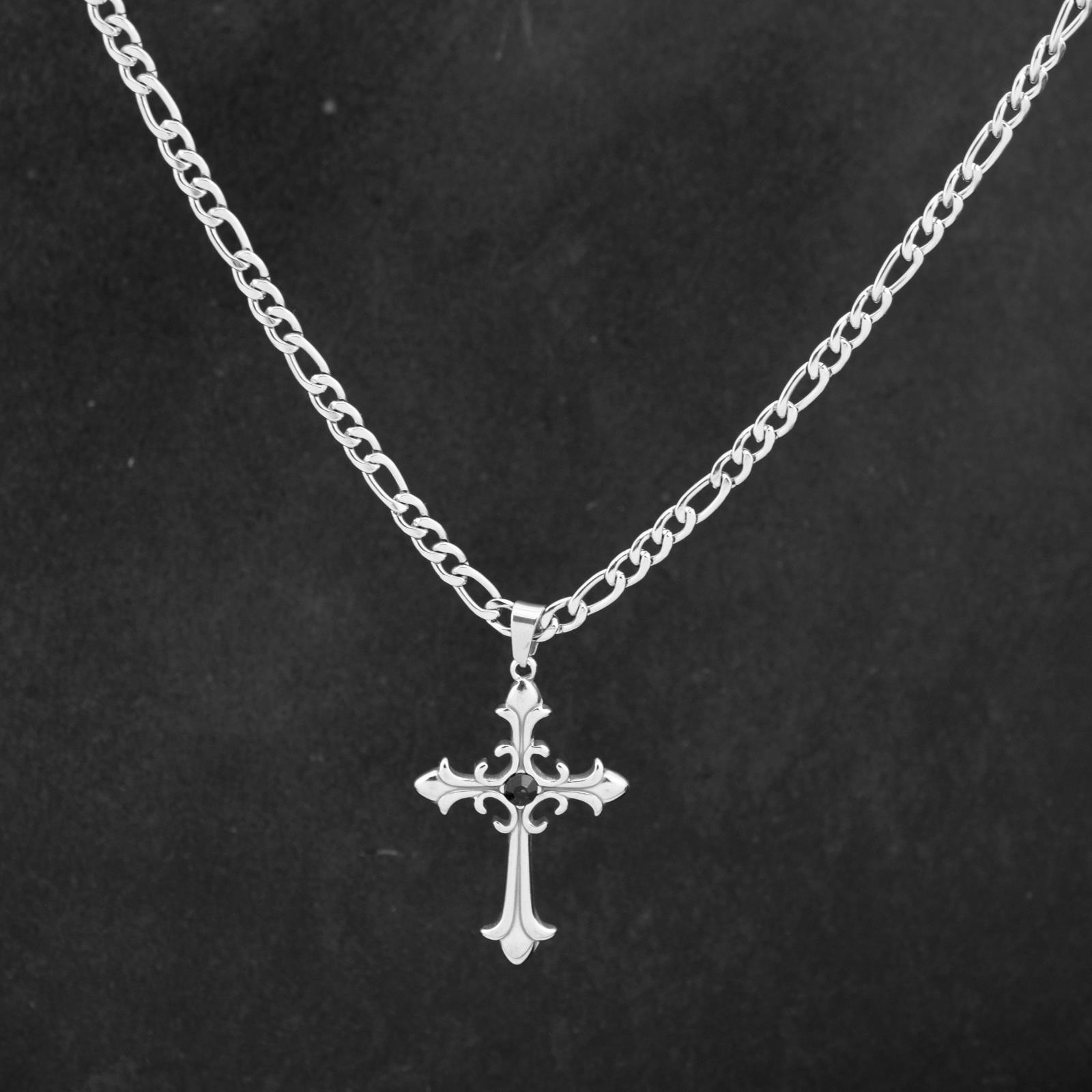 Jesus Hollow-Cut Religious Gold Cross Necklace for Men | Christian Statement Jewelry