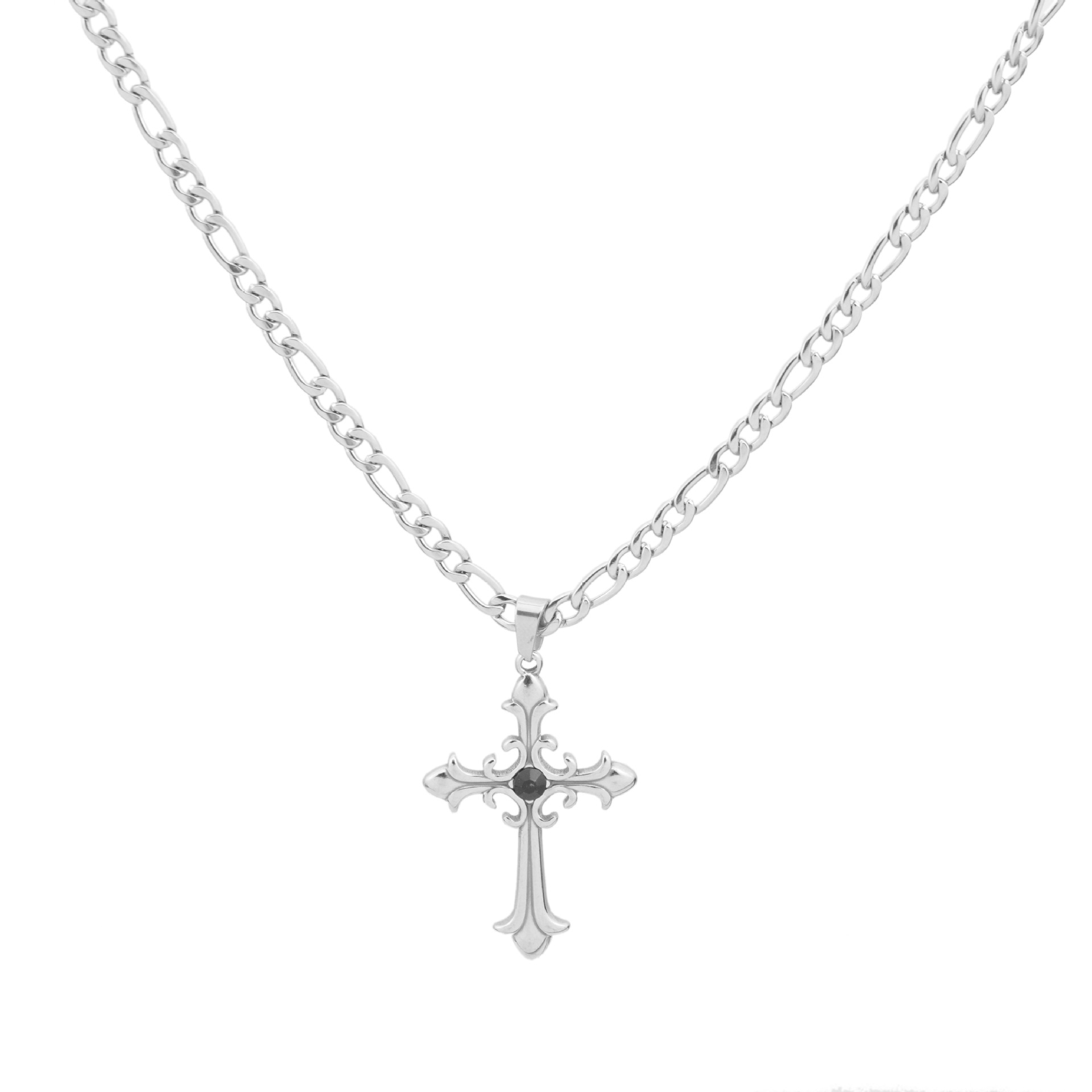 Jesus Hollow-Cut Religious Gold Cross Necklace for Men | Christian Statement Jewelry