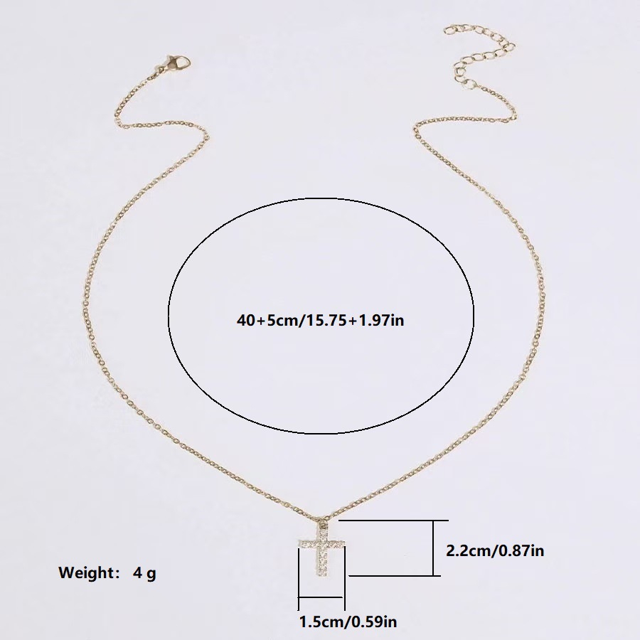 Skinny Cross Necklace – Thin Gold Cross Pendant Necklace for Women