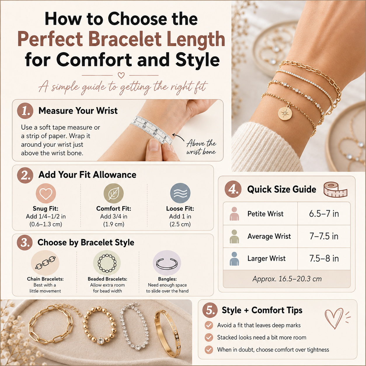 How to Choose the Perfect Bracelet Length for Comfort and Style