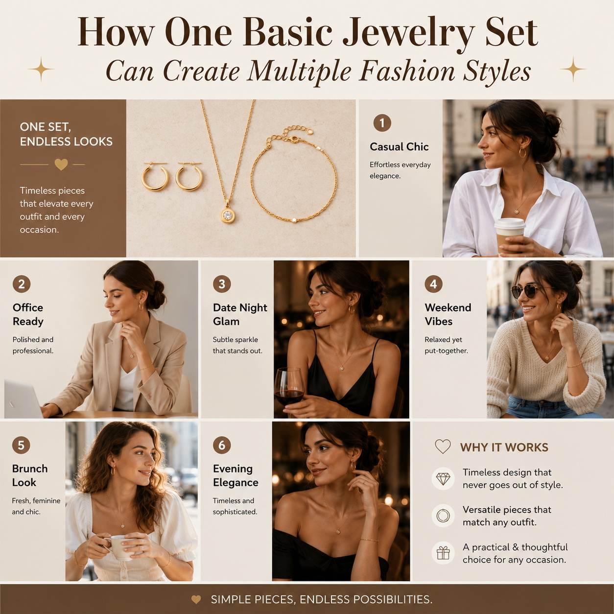 How One Basic Jewelry Set Can Create Multiple Fashion Styles