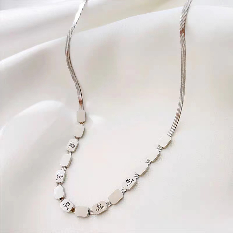 Minimalist Geometric Stainless Steel Gold Necklace, Modern SS Jewelry for Women