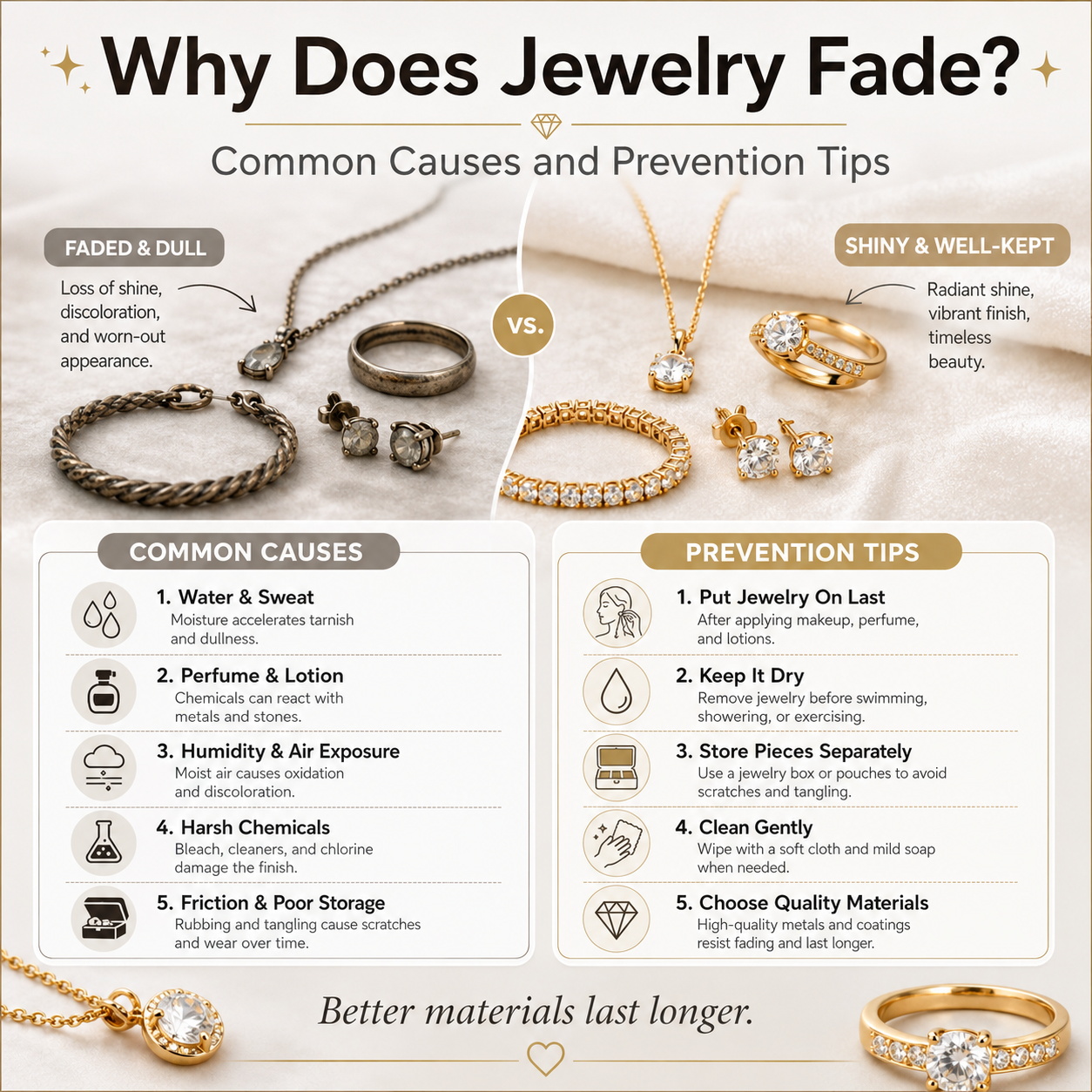 Why Does Jewelry Fade? Common Causes and Prevention Tips