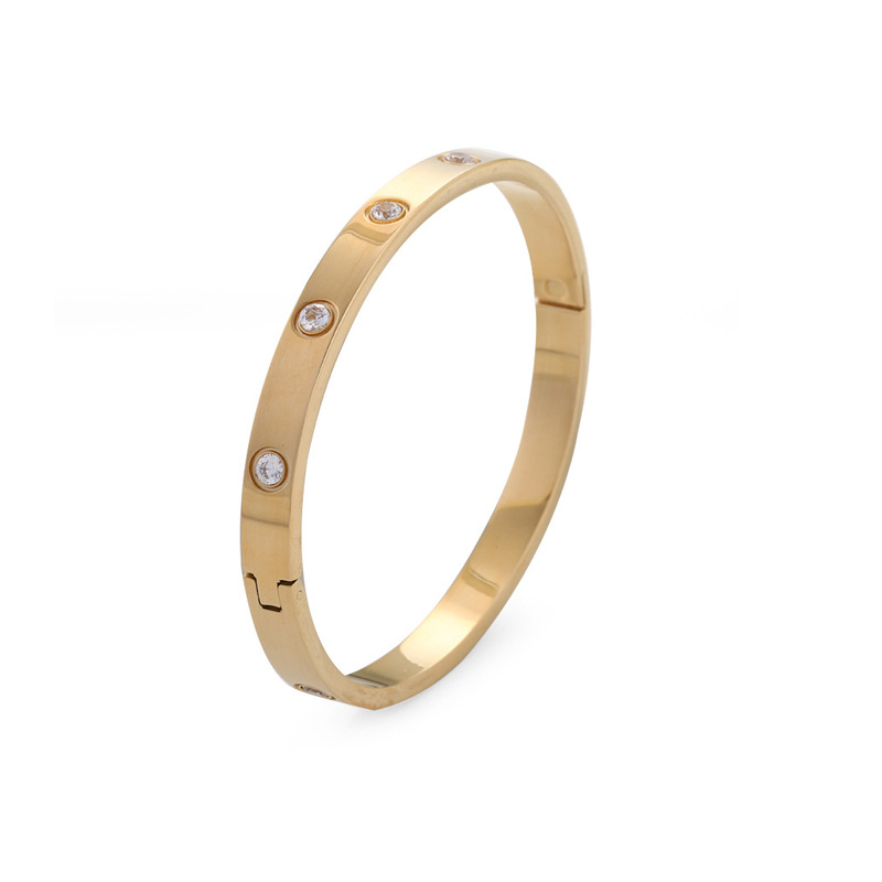 Luxury Gold Plated Bangle with Crystals – Wholesale Jewelry from China Manufacturer