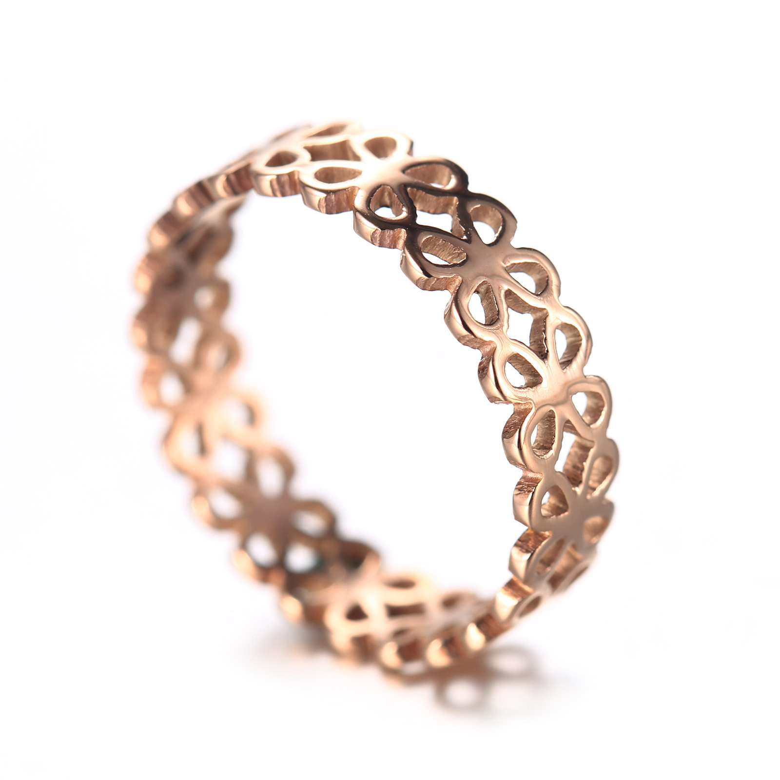 Blooming Lace Ring - Delicate Stainless Steel Cutout Floral Band | US Size 5-8