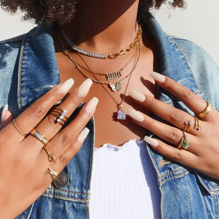 Luxury 18K Gold Plated Multi-Layered Open Zircon Ring – 4 Diamond Dainty Wedding Jewelry for Women