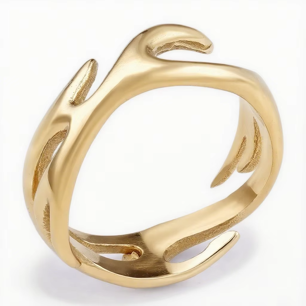 Stainless Steel Rings For Women Fire Pattern Custom Stainless Steel rings Fashion Ring