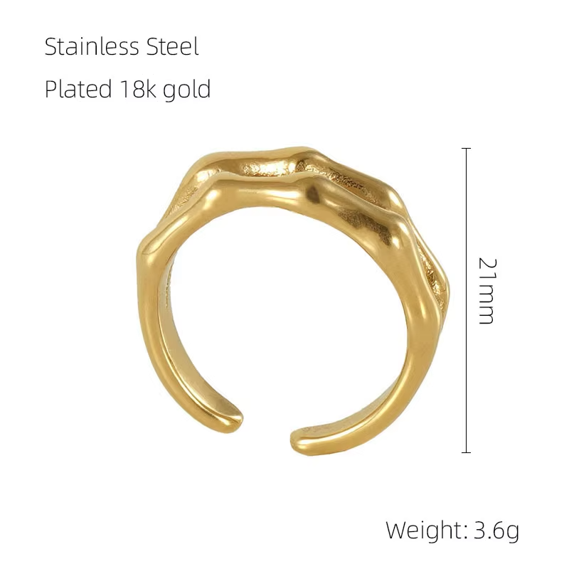 Adjustable Irregular Geometric Ring – 18K Gold Plated Stainless Steel