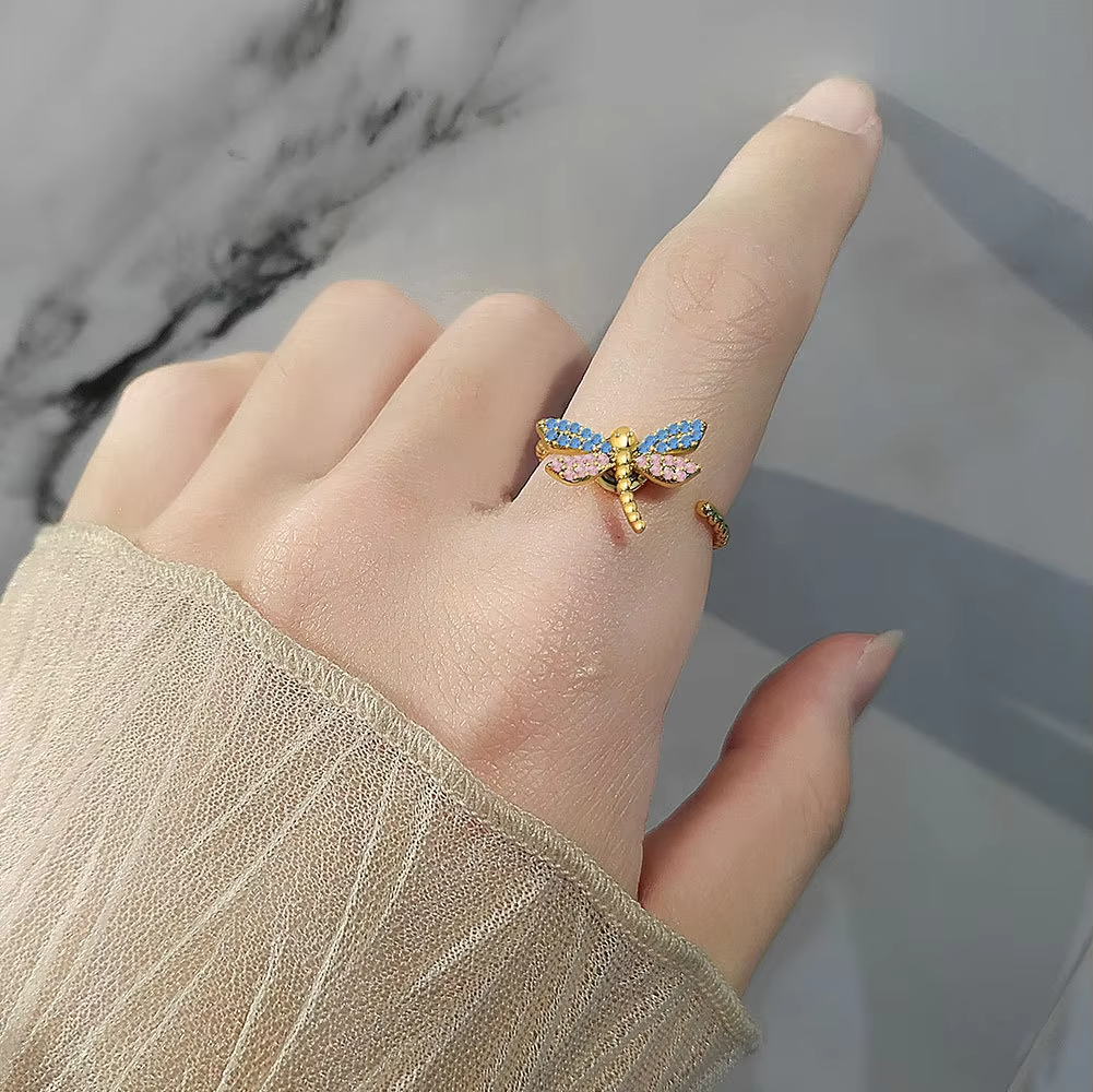 Luxury Butterfly Spinner Ring – Crystal Zircon Fidget Anxiety Relief Wedding Jewelry for Women