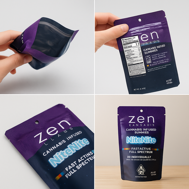 Child-Lock Zipper Pouch (Cannabis Gummies Packaging)