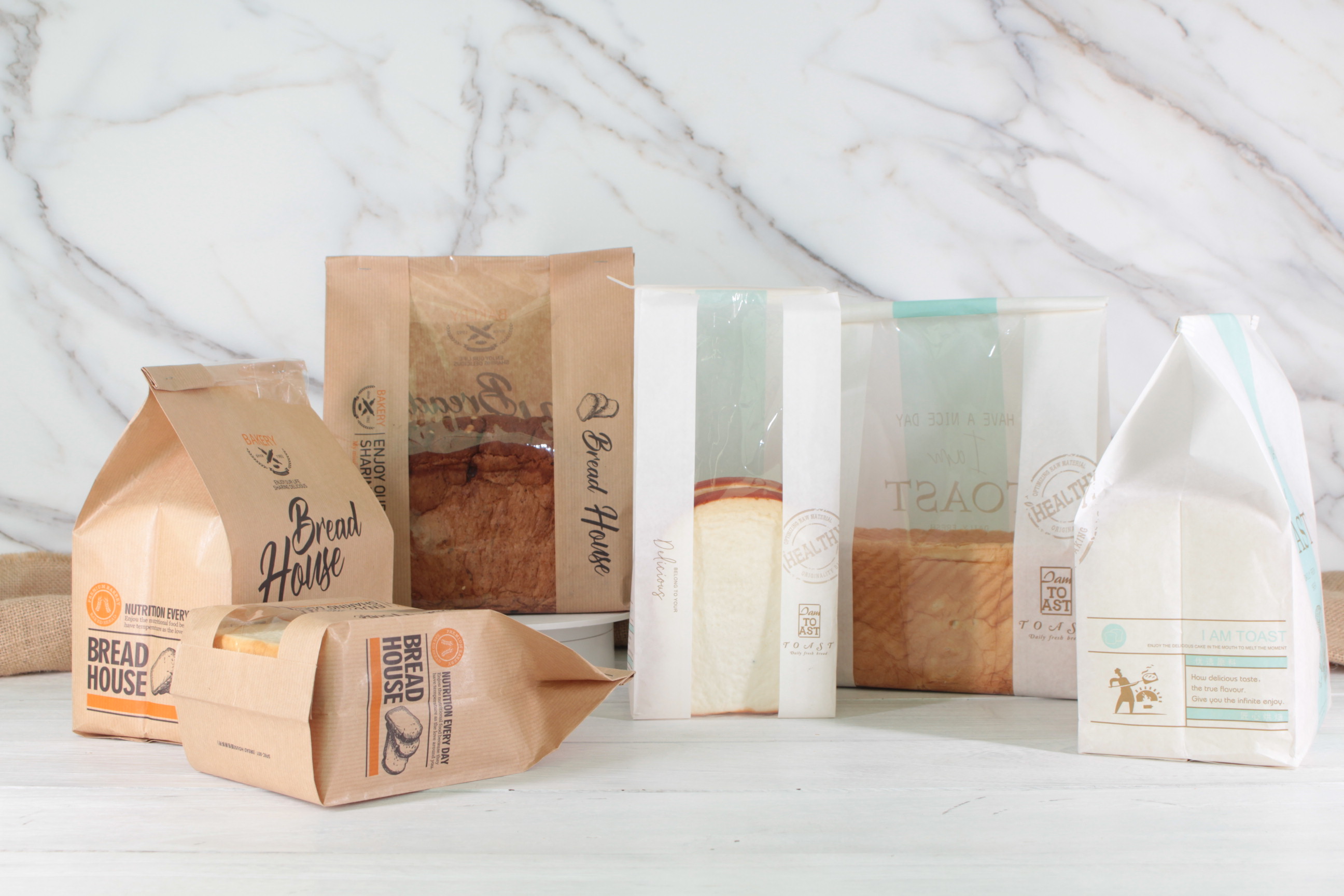 Brown Kraft Paper Bread Bag with Window (Bread House Series)