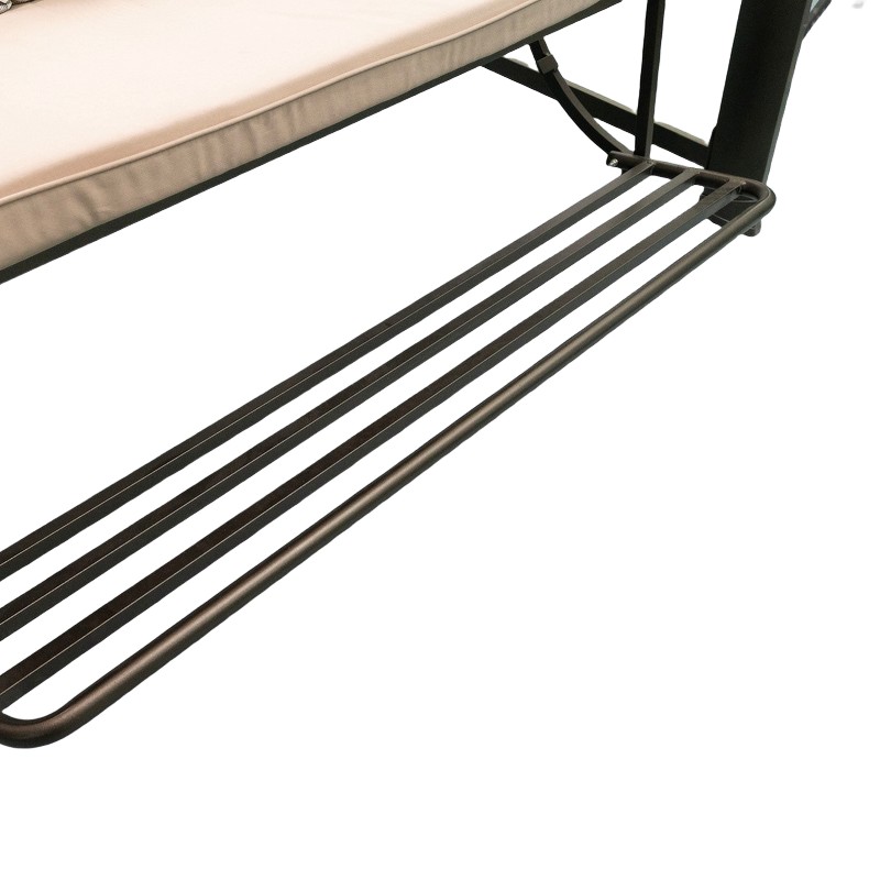 Aluminum Frame Swing Chair with Solar-Powered LED Lights – Perfect for Outdoor Patios, Gardens, and Balconies