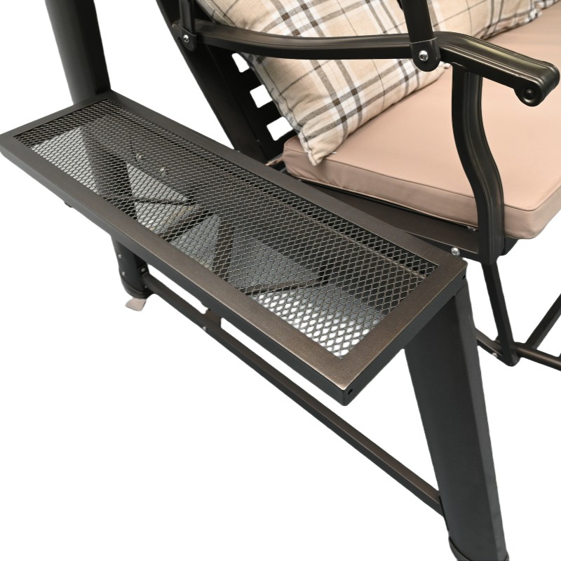 Aluminum Frame Swing Chair with Solar-Powered LED Lights – Perfect for Outdoor Patios, Gardens, and Balconies