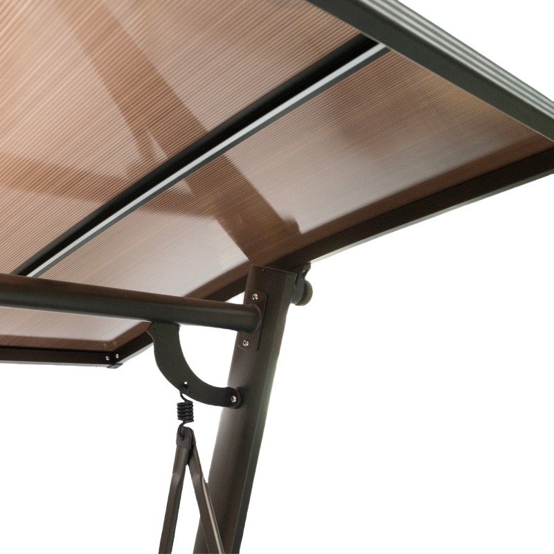 Aluminum Frame Swing Chair with Solar-Powered LED Lights – Perfect for Outdoor Patios, Gardens, and Balconies