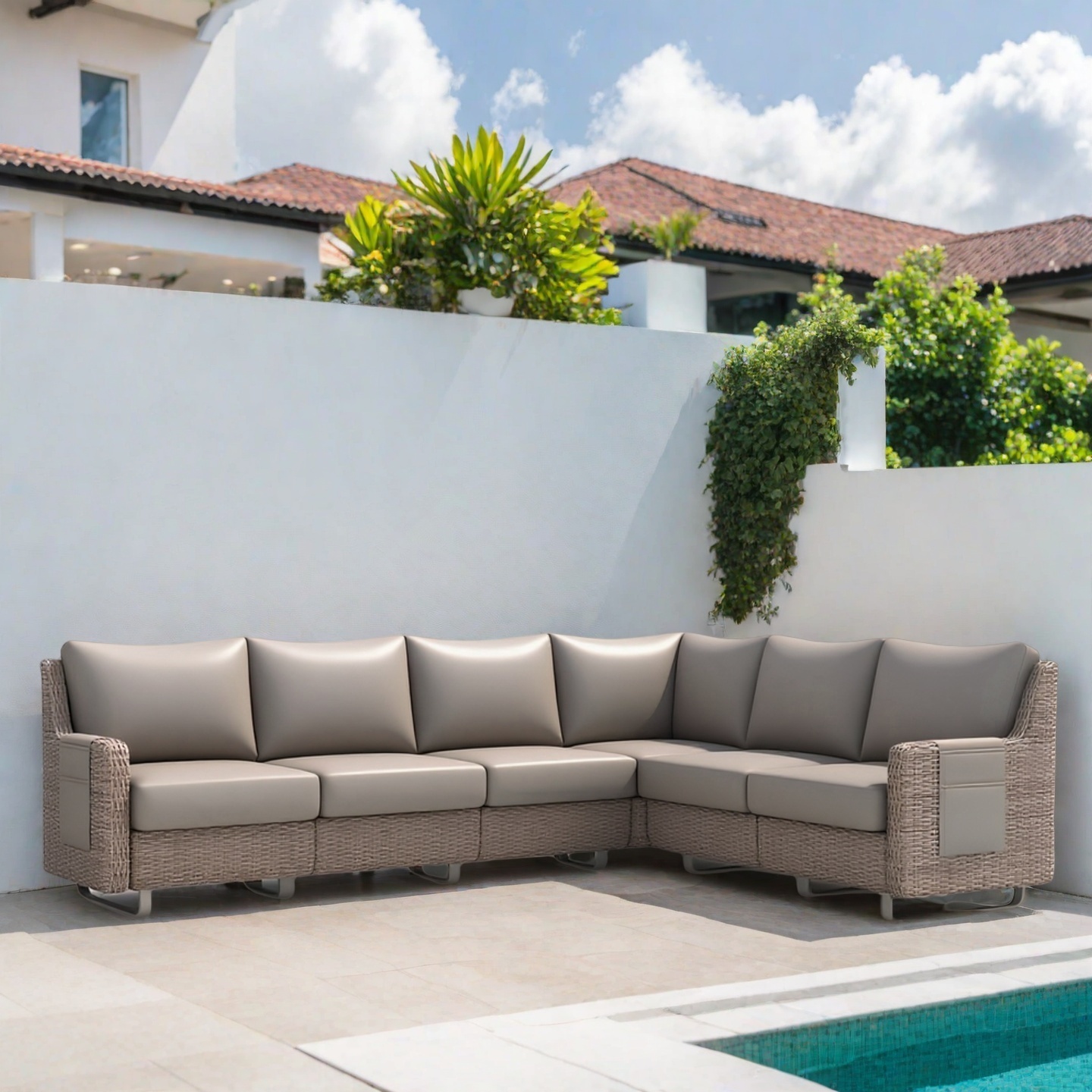 Luxury PE Rattan Outdoor Sofa Set with R