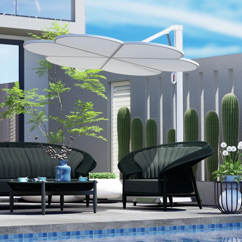 Outdoor Adjustable Umbrella with Base