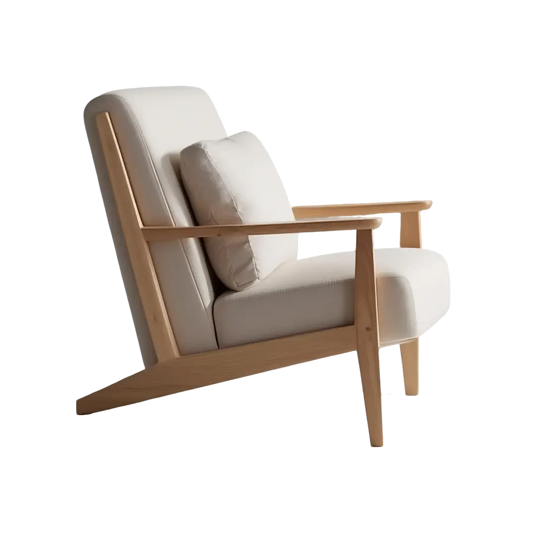 Scandinavian Outdoor Armchair Set with Ottoman – Solid Wood Patio Lounge Chairs (2-Piece or 3-Piece Set)