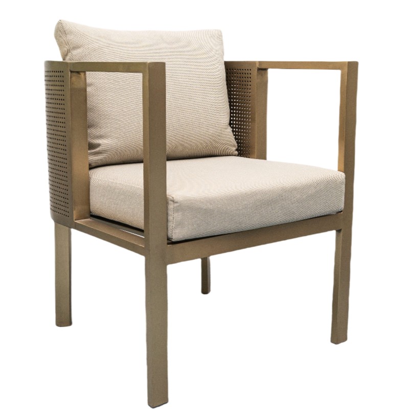 Stainless Steel and Aluminum Outdoor Dining Set | Modern Patio Furniture with Cushioned Chairs