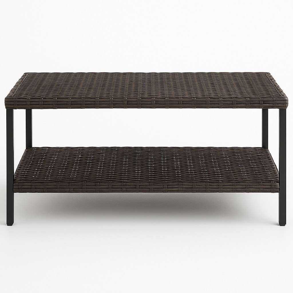 Modern Rectangular Rattan Coffee Table w