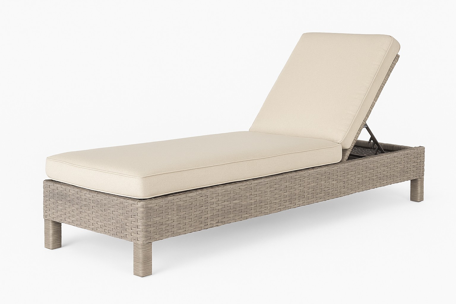 Modern Outdoor Rattan Chaise Lounge with