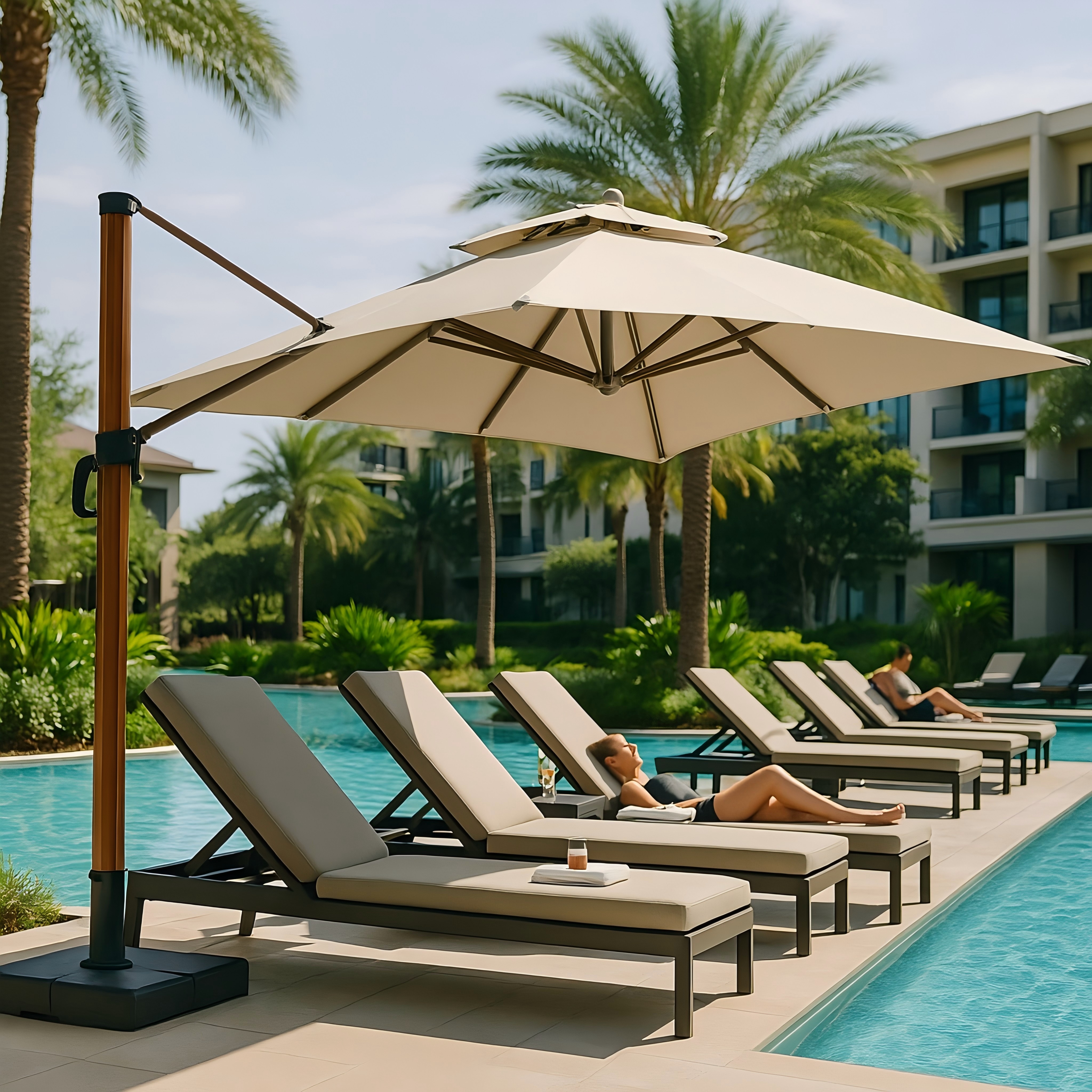 Large Outdoor Cantilever Umbrella with D