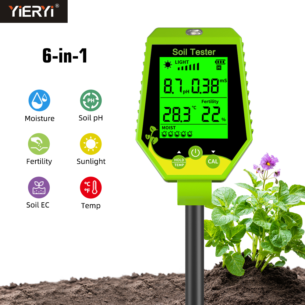 YY-1088G Large LCD 6-in-1 Soil Tester