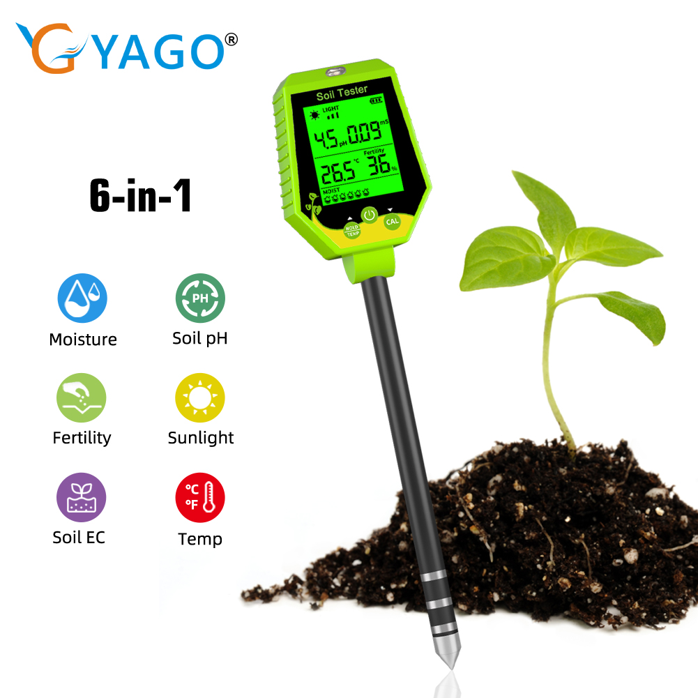 YY-1088G Large LCD 6-in-1 Soil Tester