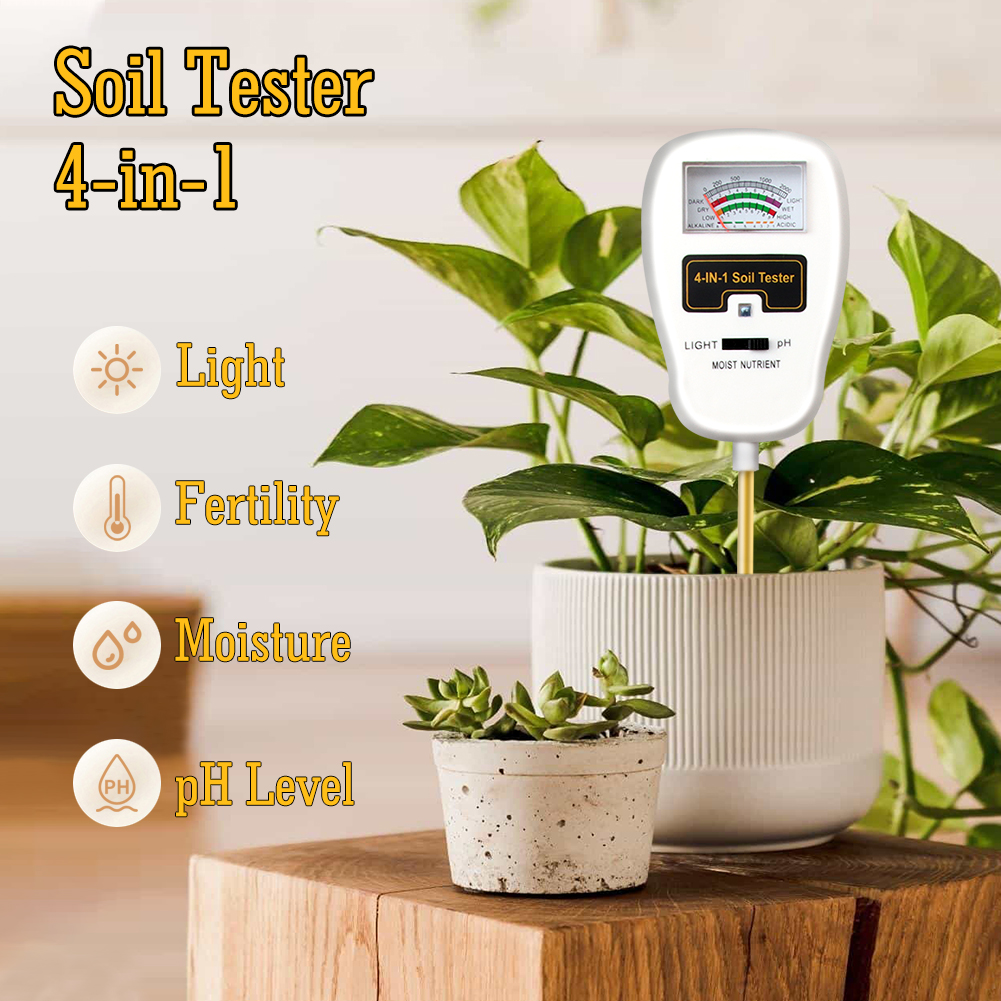 High Sensitivity Digital 4-in-1 Soil pH Meter – Scientific Grade Soil Analyzer for Research, Garden, and Farm
