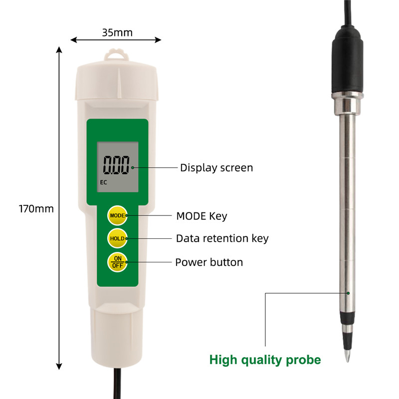 EC-3185 3-in-1 Soil EC/TDS/CF Tester – High Accuracy Probe for Gardening & Agriculture