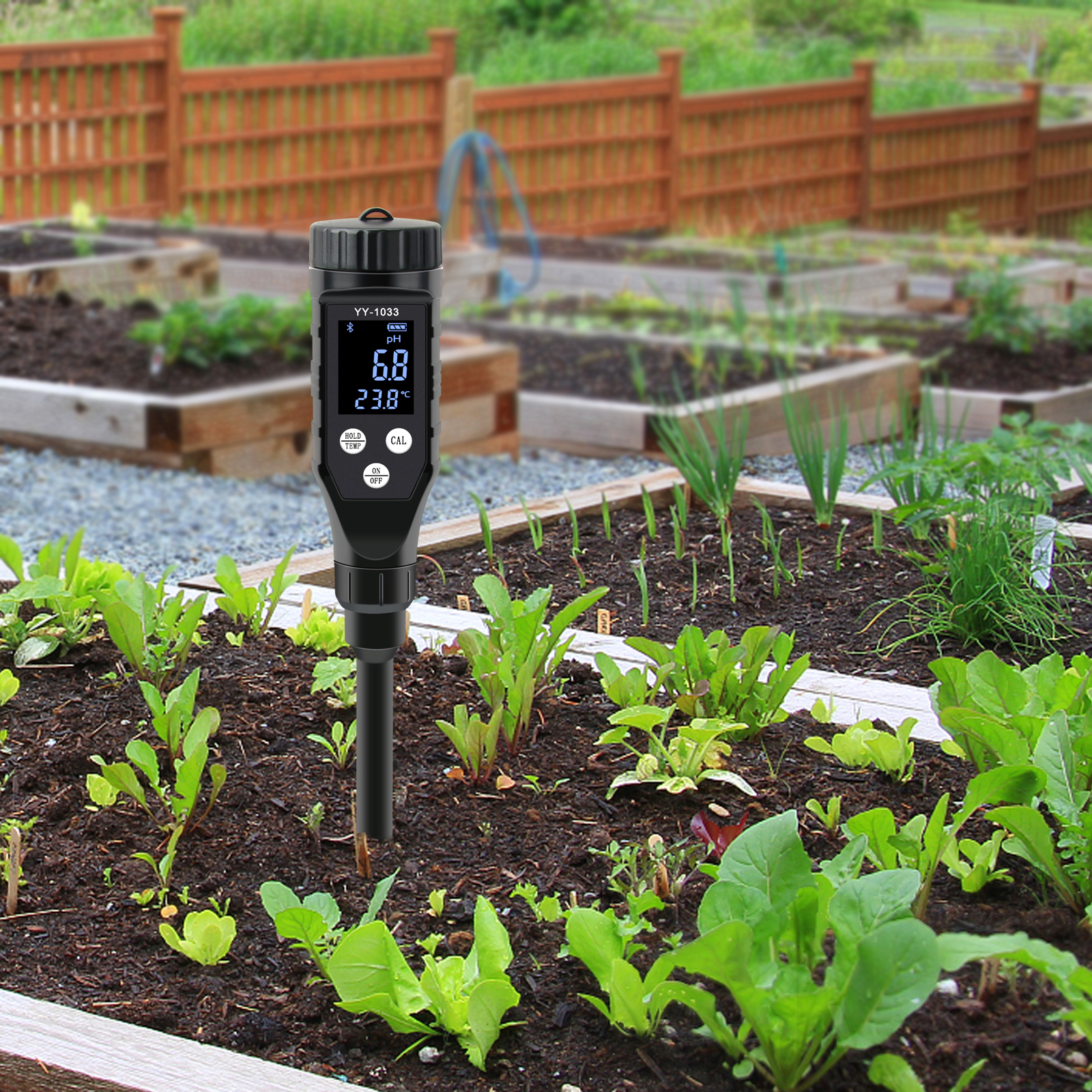 Professional Agricultural Soil pH and Temperature Meter – Rugged Design with Bluetooth