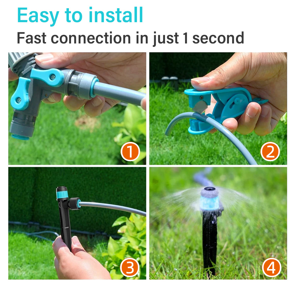 Kit di Irrigazione a Goccia per Giardino – Tubo da 36m con Nebulizzatori