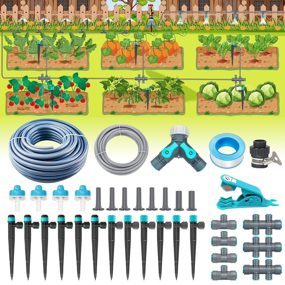 Multi-Plant Irrigation Kit with Quick Connectors & Cutters