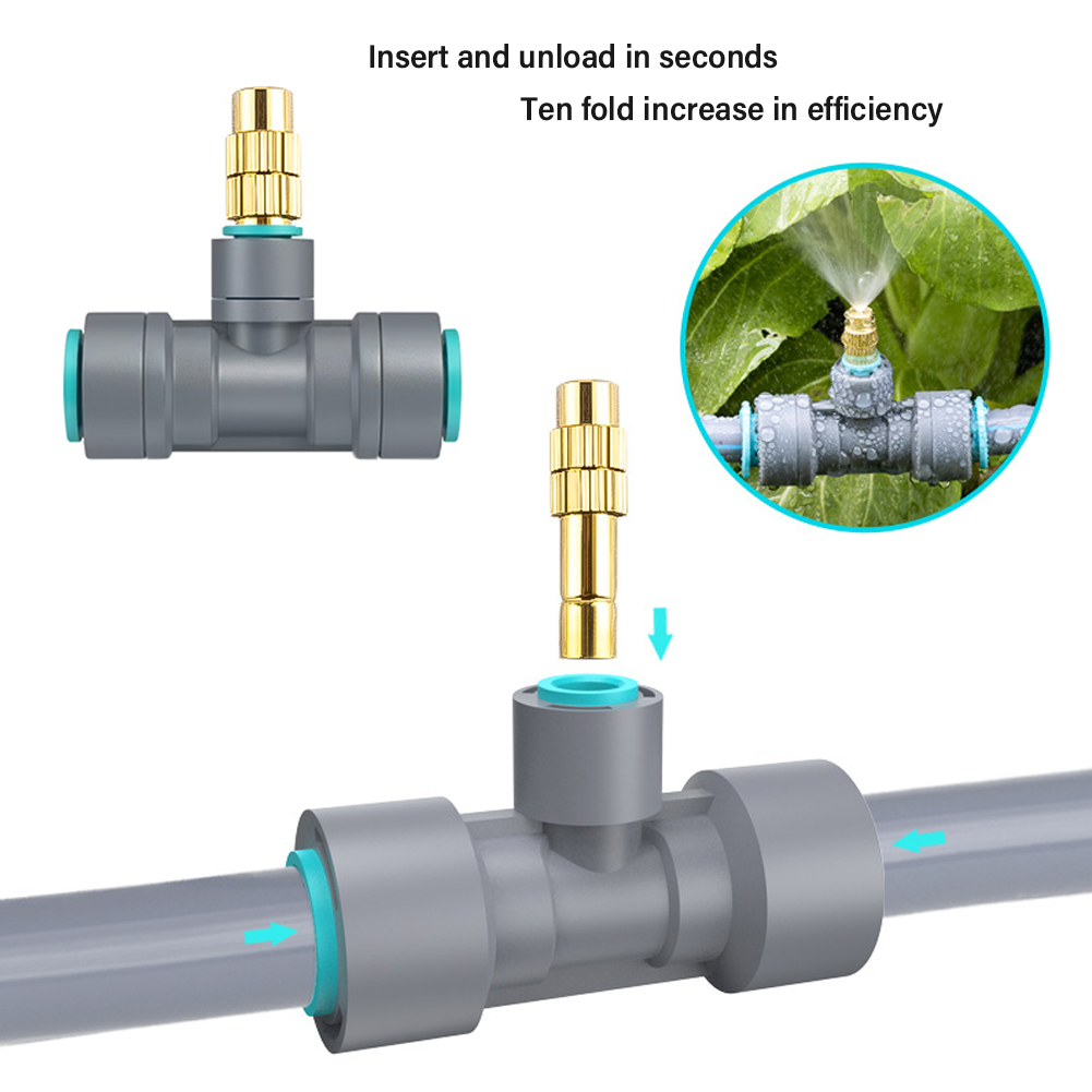 Y-Shaped Garden Irrigation Kit with Adjustable Nozzles and Universal Connectors