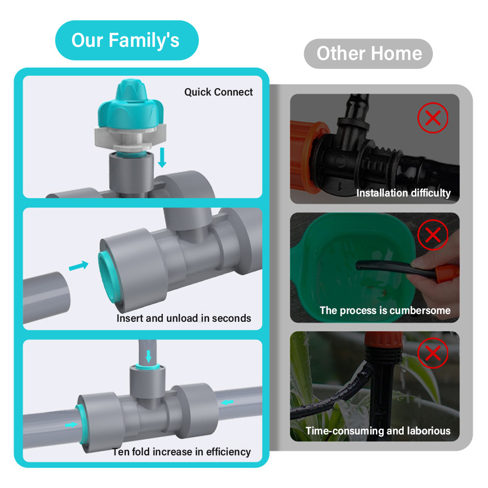 Outdoor Misting Cooling System, Adjustable Brass Nozzle Kit for Garden, Patio, Farm, Greenhouse, Easy Installation