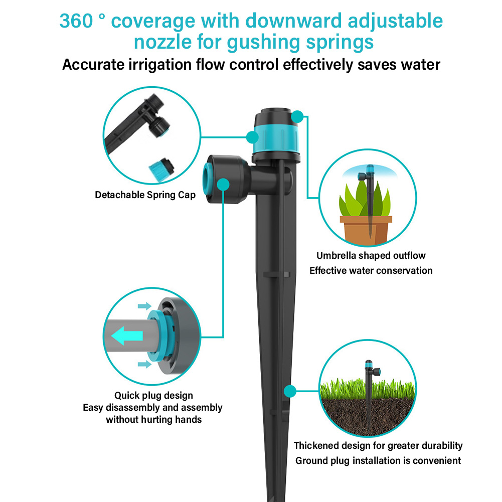 Home Balcony Irrigation Kit – 360° Spike Sprayers & Dual Hose Micro-Drip System