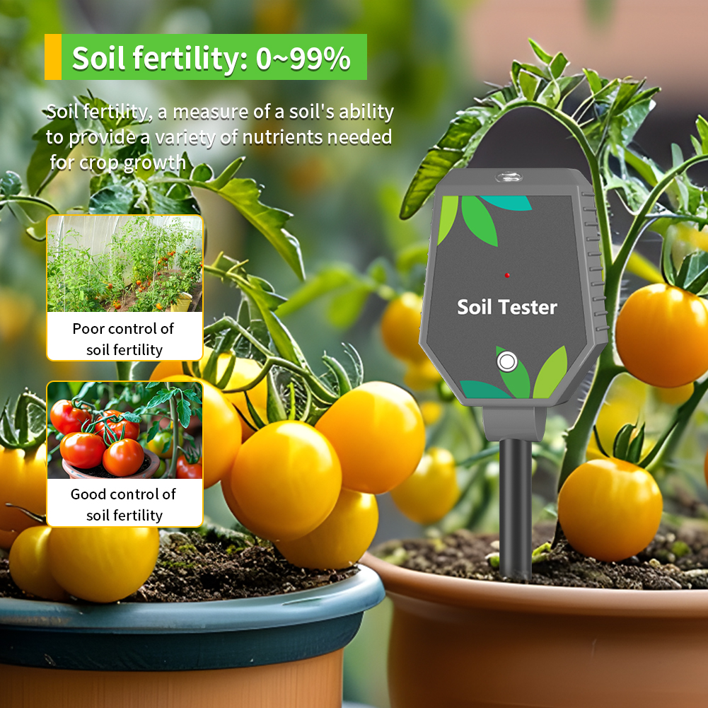 Portable Soil Salinity and Moisture Meter with Smart Bluetooth Sync