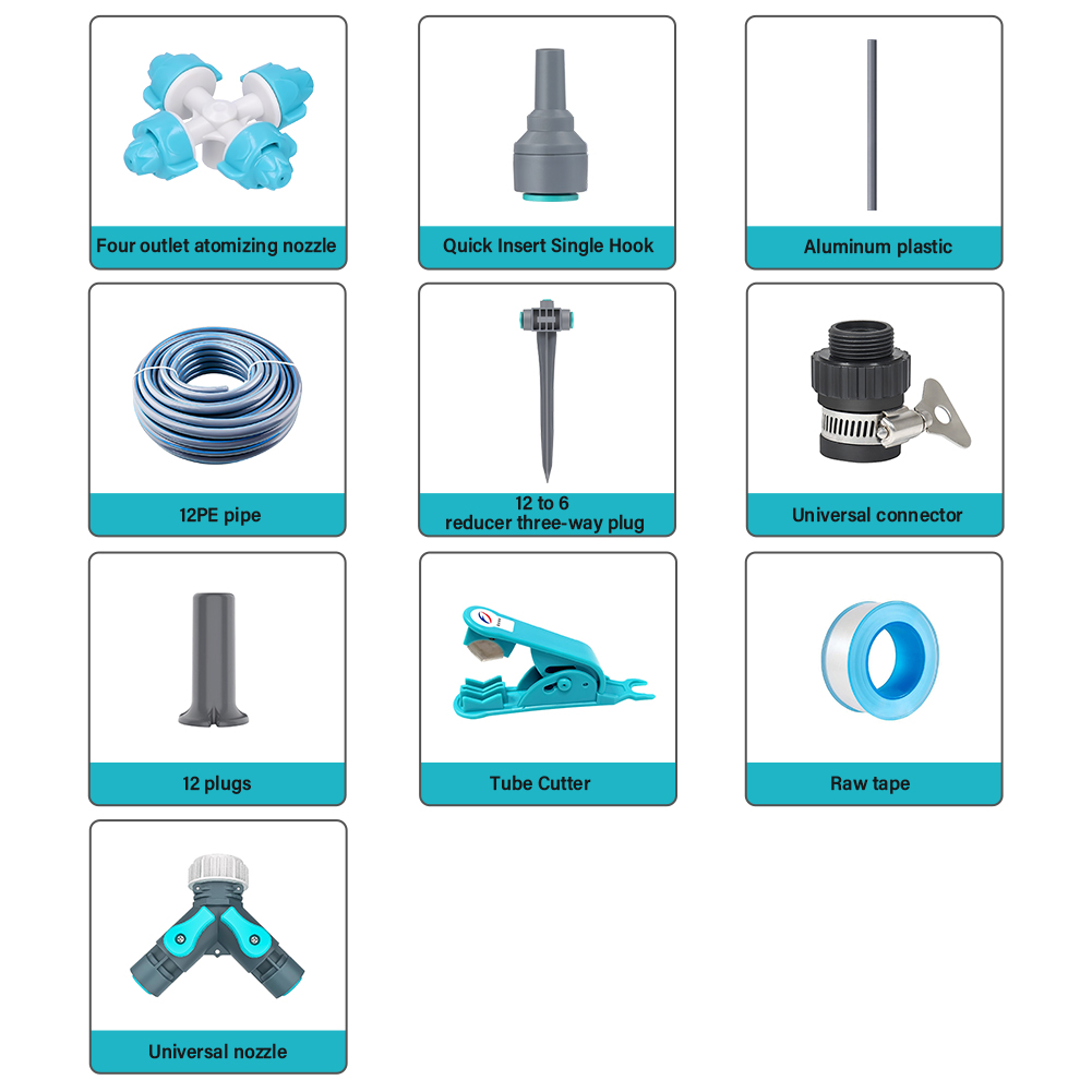Beginner-Friendly Garden Mist Irrigation Kit with 1-Min Quick Connect