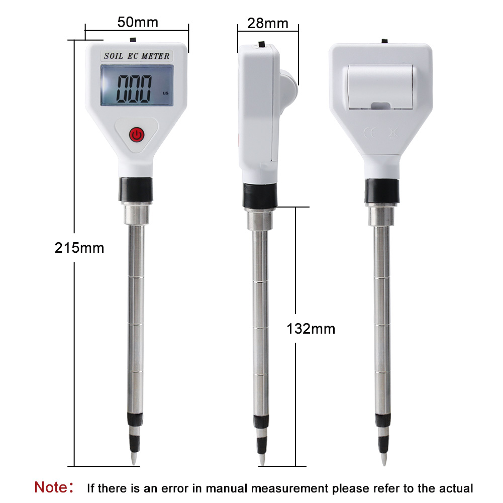 High Accuracy Digital Soil EC Meter with ATC, Backlit, Portable for Garden Home – 0.1 Resolution, Fast, High Sensitivity